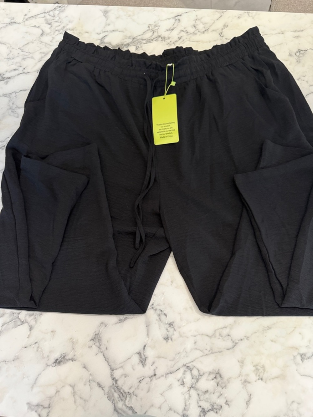 Women's Black Drawstring Capris with Side Pockets